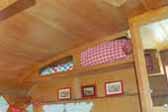 Refinished Wood Cabinets in 1962 Shasta Compact Trailer Dining Area